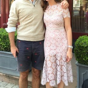 Saylor pink and white lace dress